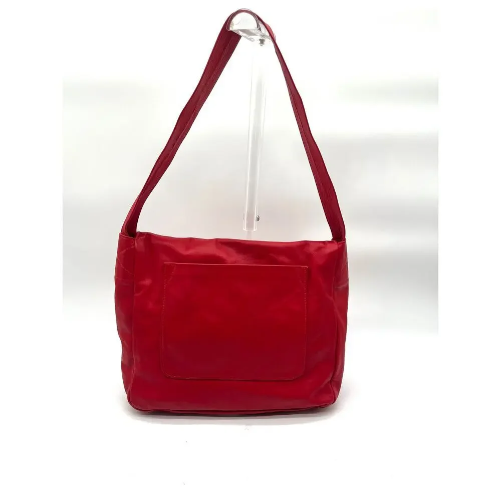 Georgetown Leather Design Red Messenger Foldover Hobo Bag